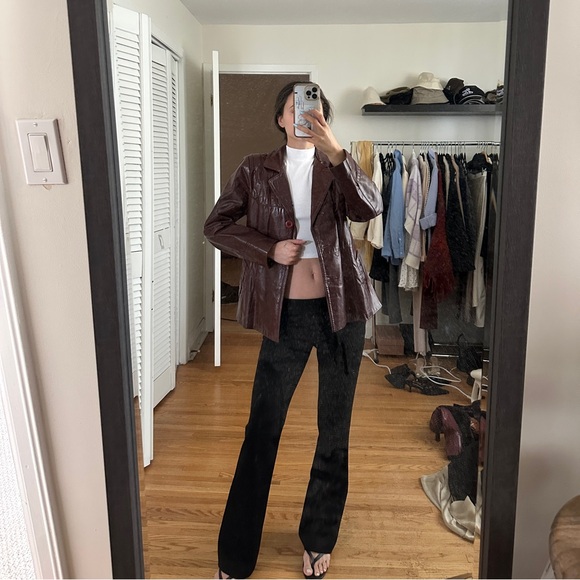 ✨70's Vintage✨ Genuine Leather Burgundy Jacket - Picture 1 of 8